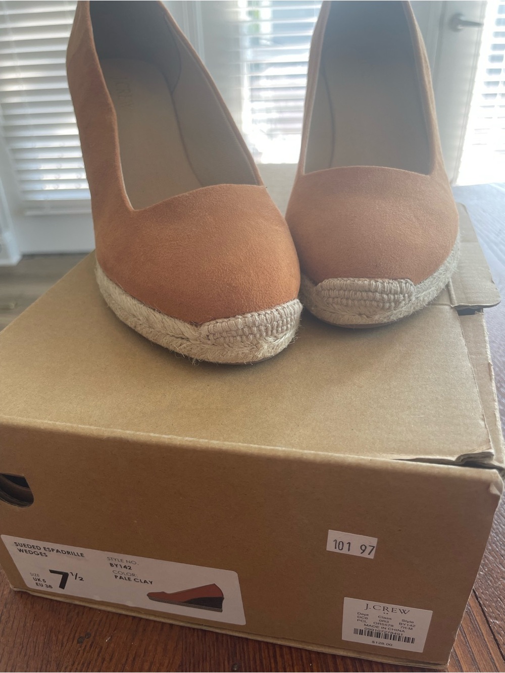 J. Crew Rust Brown Adobe Suede Espadrille Wedges